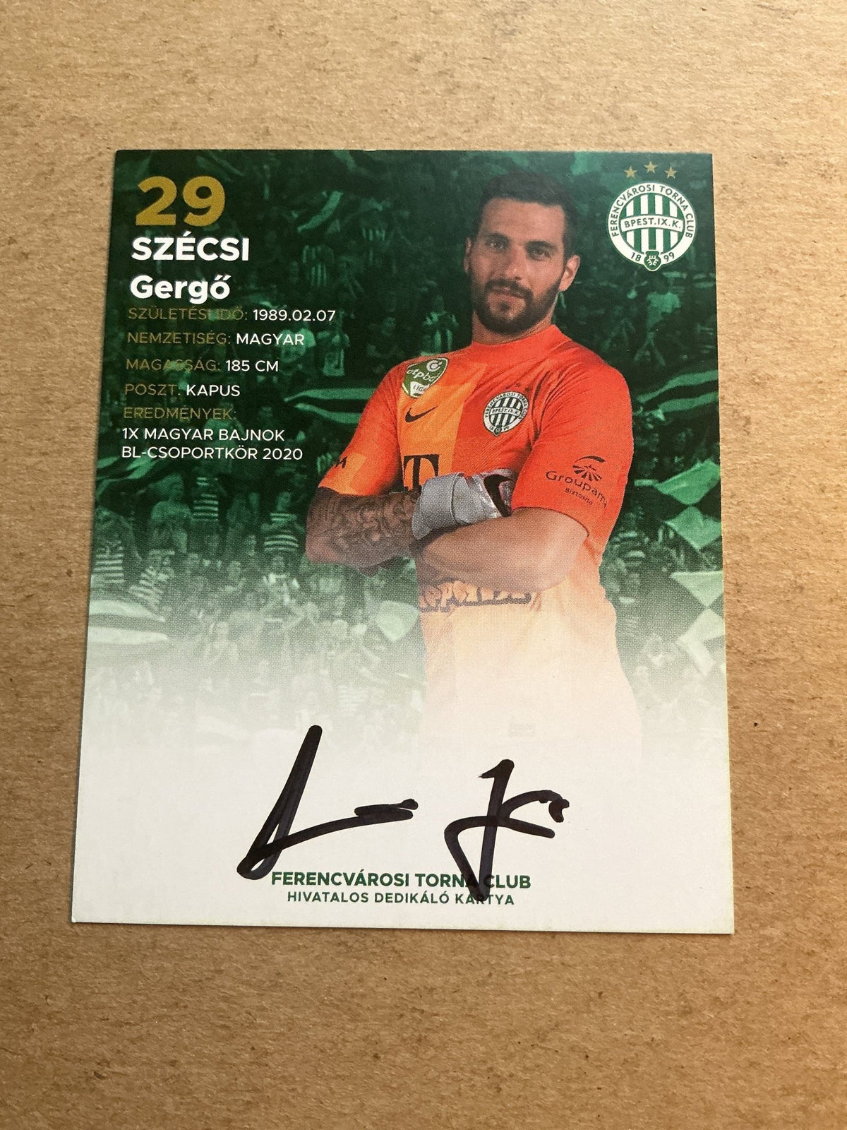 Gergö Szécsi, Hungary 🇭🇺 Ferencvaros TC 2021/22 hand signed - Autographs-World