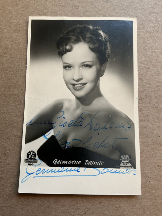 Germaine Damar, Luxemburg 🇱🇺 Actress hand signed - Autographs-World
