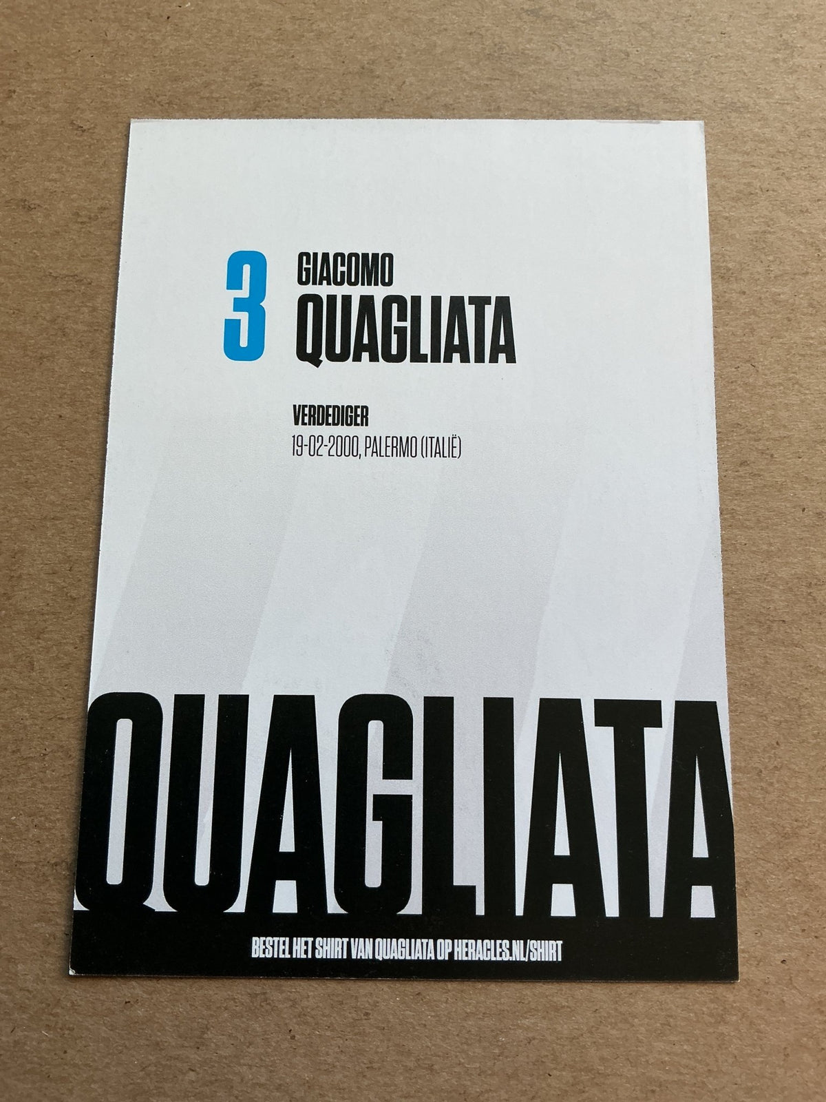 Giacomo Quagliata, Italy 🇮🇹 Heracles Almelo 2021/22 hand signed - Autographs-World