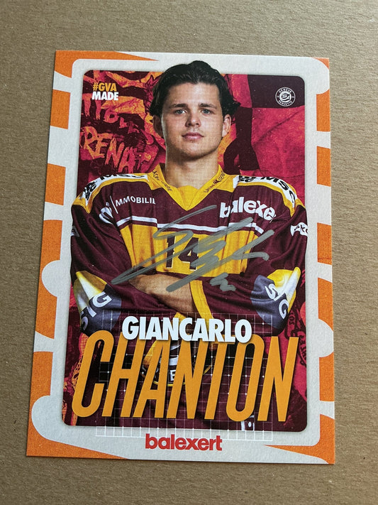 Giancarlo Chanton, Switzerland 🇨🇭 Geneve-Servette HC 2024/25 hand signed - Autographs-World