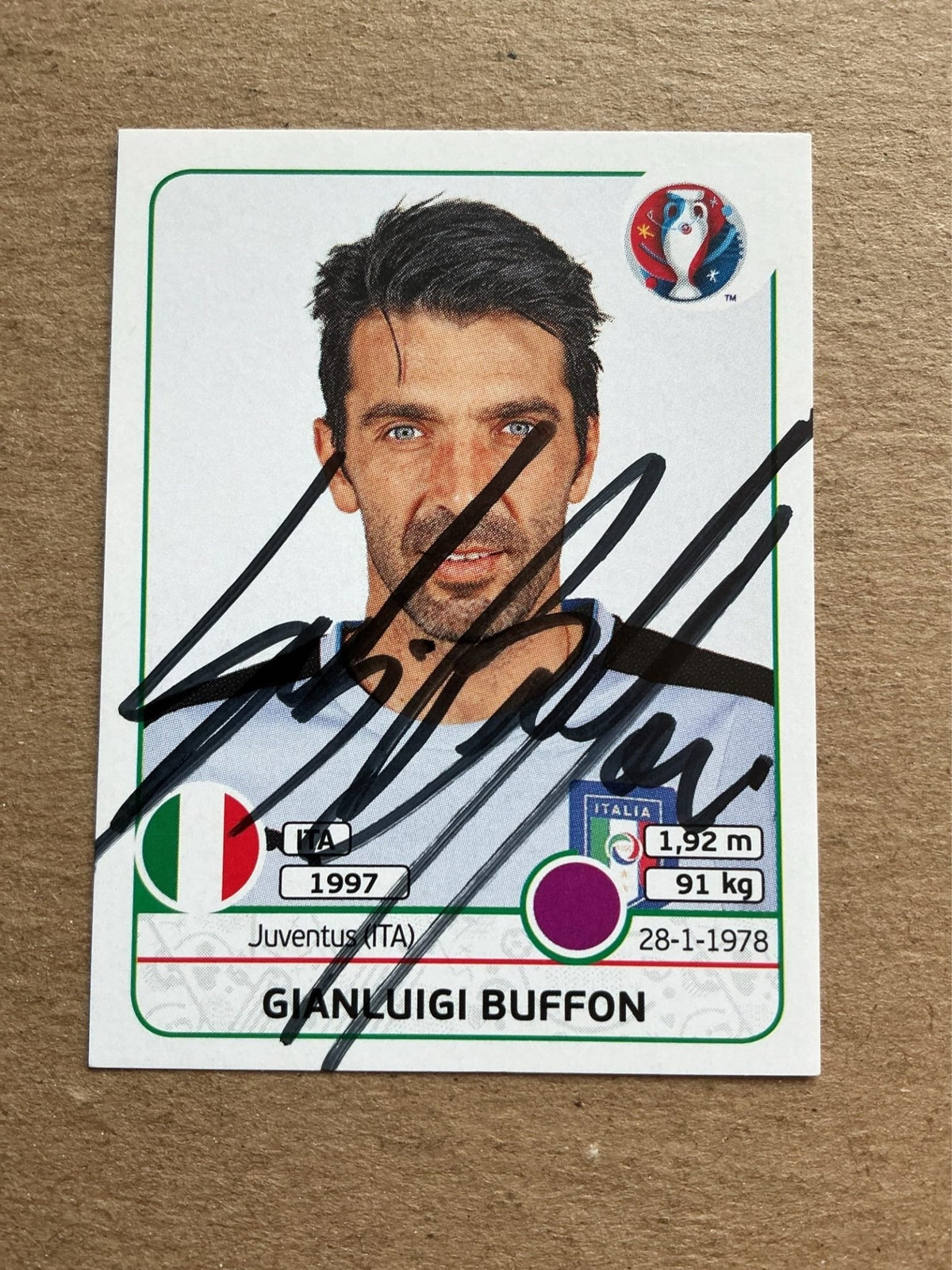 Gianluigi Buffon, Italy 🇮🇹 UEFA Euro 2016 Panini hand signed - Autographs-World