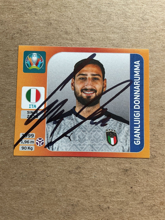 Gianluigi Donnarumma, Italy 🇮🇹 UEFA Euro 2020 Panini hand signed - Autographs-World