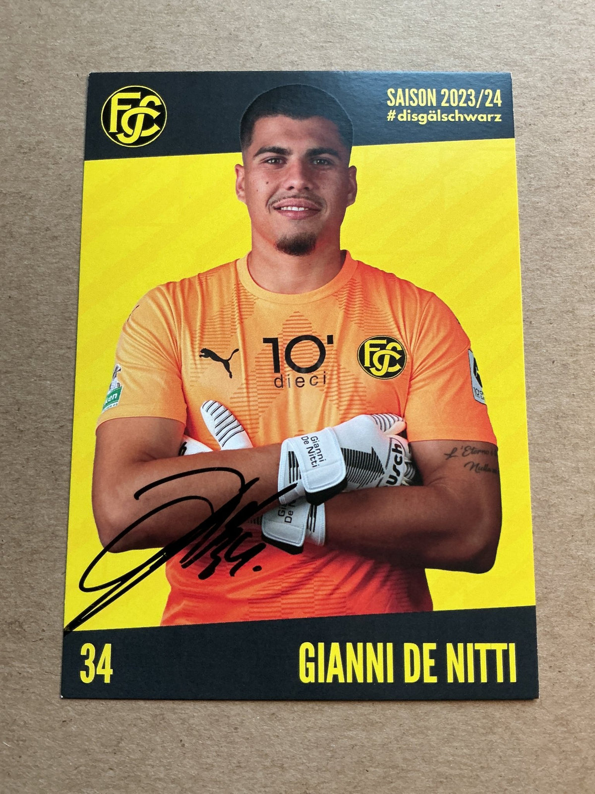 Gianni de Nitti, Switzerland 🇨🇭 FC Schaffhausen 2023/24 hand signed - Autographs-World