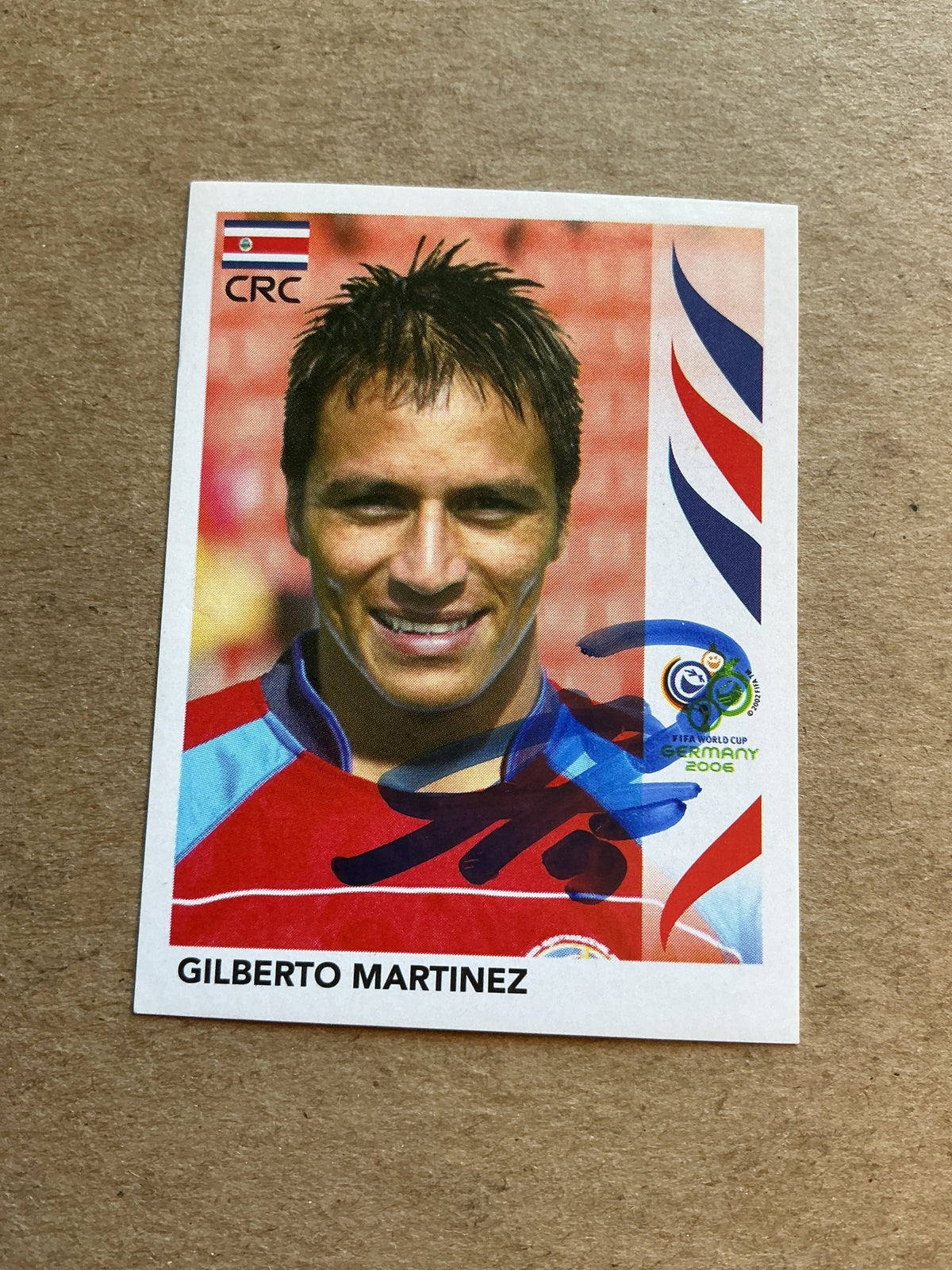 Gilberto Martinez, Costa Rica 🇨🇷 FIFA World Cup 2006 Panini hand signed - Autographs-World