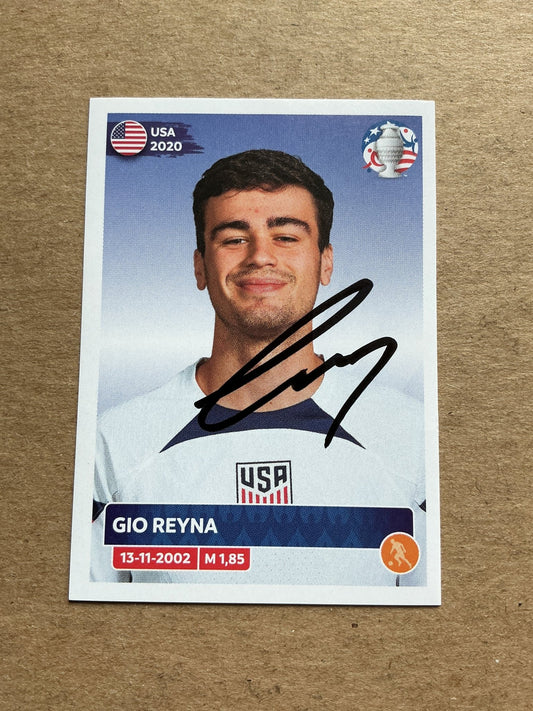 Gio Reyna, USA 🇺🇸 Copa America 2024 Panini hand signed - Autographs-World