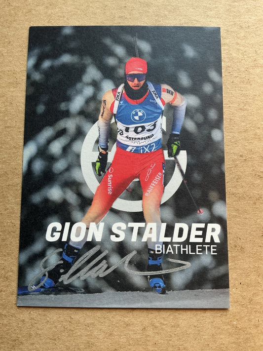 Gion Stalder, Switzerland 🇨🇭Biathlon Winter 2022/23 hand signed - Autographs-World