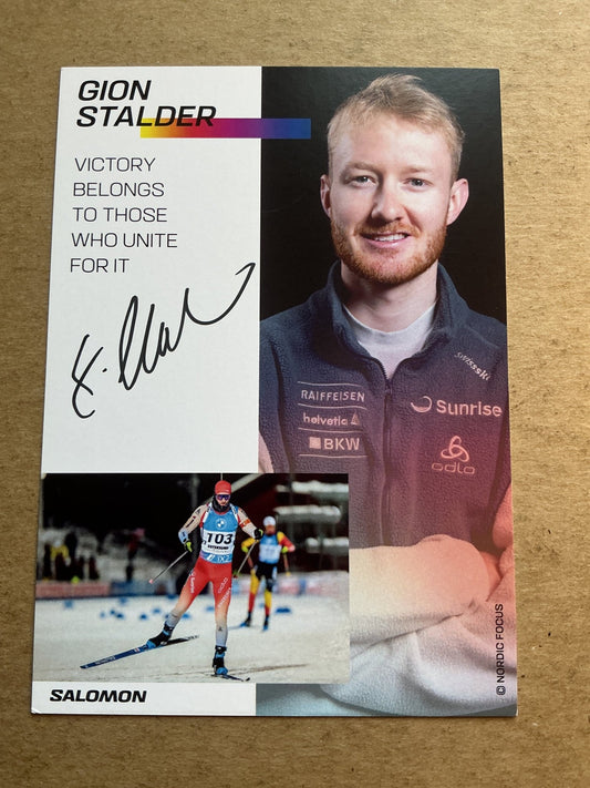Gion Stalder, Switzerland 🇨🇭Biathlon Winter 2022/23 hand signed - Autographs-World