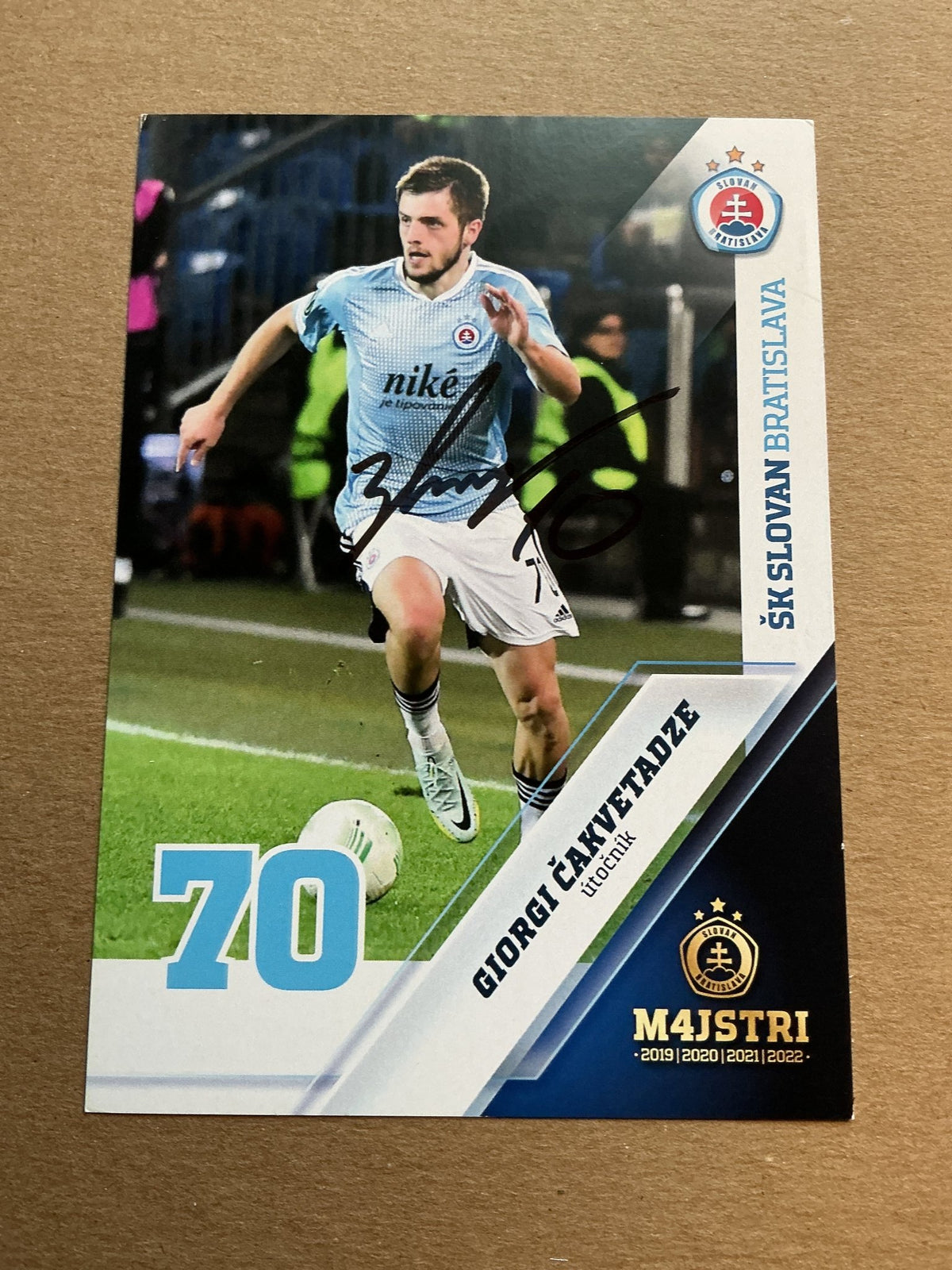 Giorgi Čakvetadze, Georgia 🇬🇪 ŠK Slovan Bratislava 2022/23 hand signed - Autographs-World