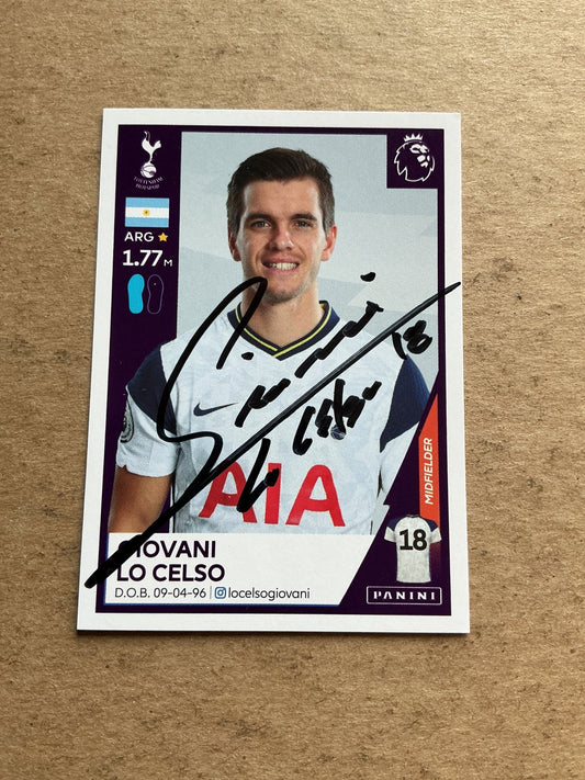 Giovani Lo Celso, Argentina 🇦🇷 Tottenham Hotspur 2021 Panini hand signed - Autographs-World