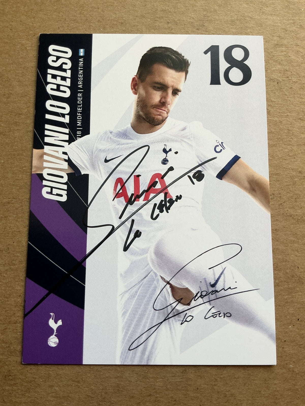 Giovani Lo Celso, Argentina 🇦🇷 Tottenham Hotspur 2023/24 hand signed - Autographs-World