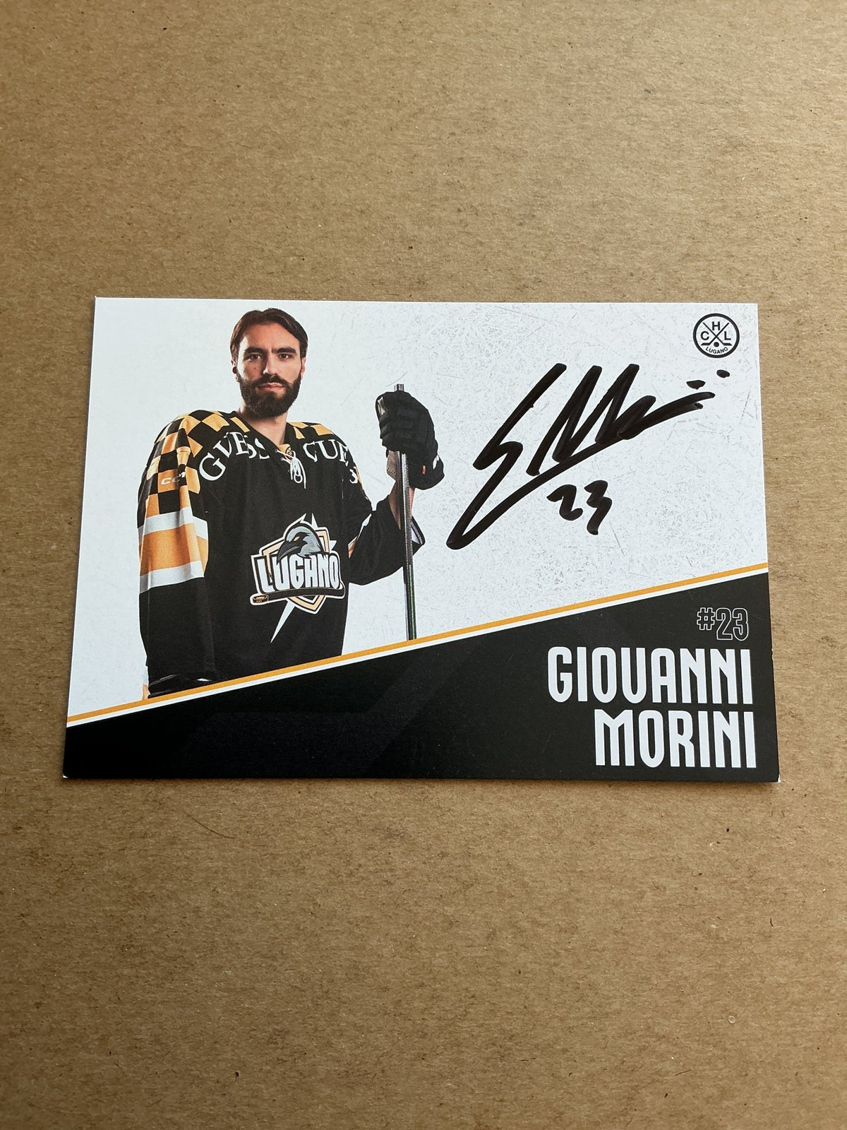 Giovanni Morini, Italy 🇮🇹 HC Lugano 2024/25 hand signed - Autographs-World