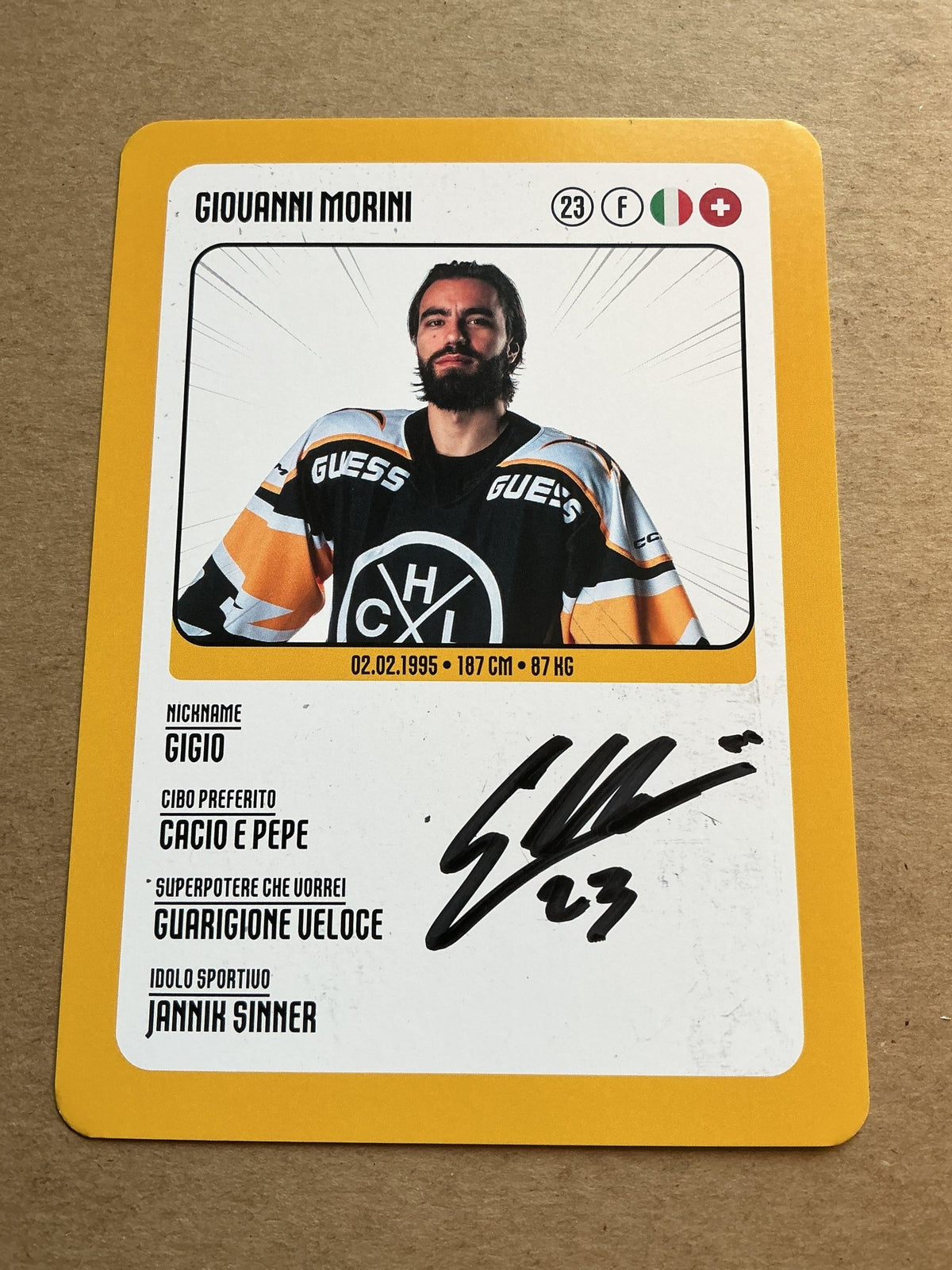 Giovanni Morini, Italy 🇮🇹 HC Lugano 2025/26 hand signed - Autographs-World