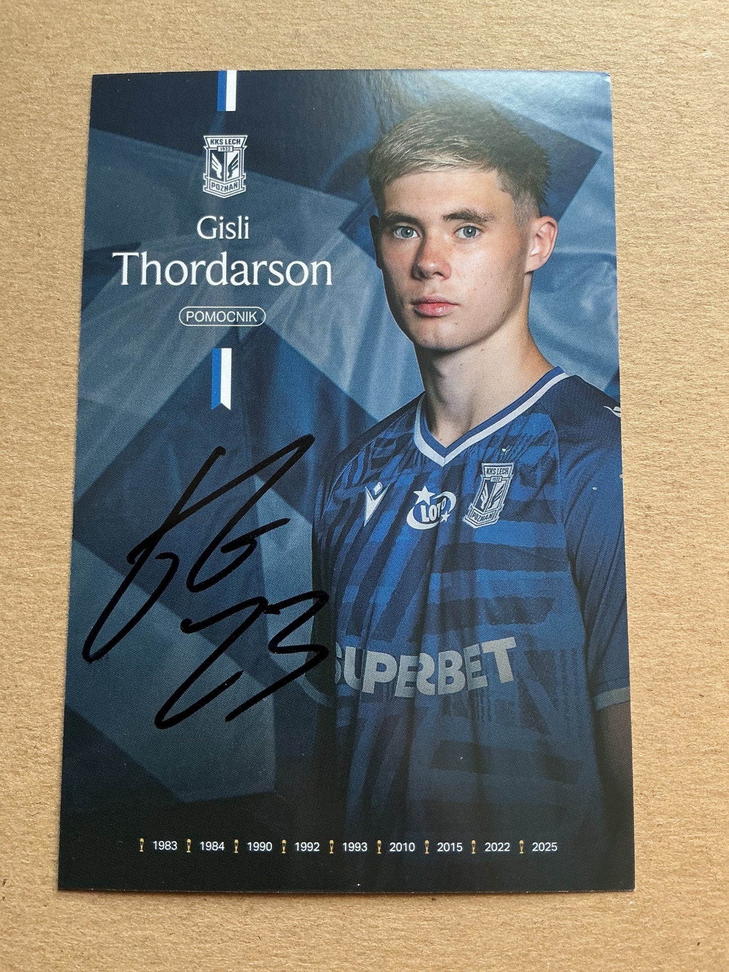Gisli Thordason, Iceland 🇮🇸 Lech Poznán 2025/26 hand signed - Autographs-World