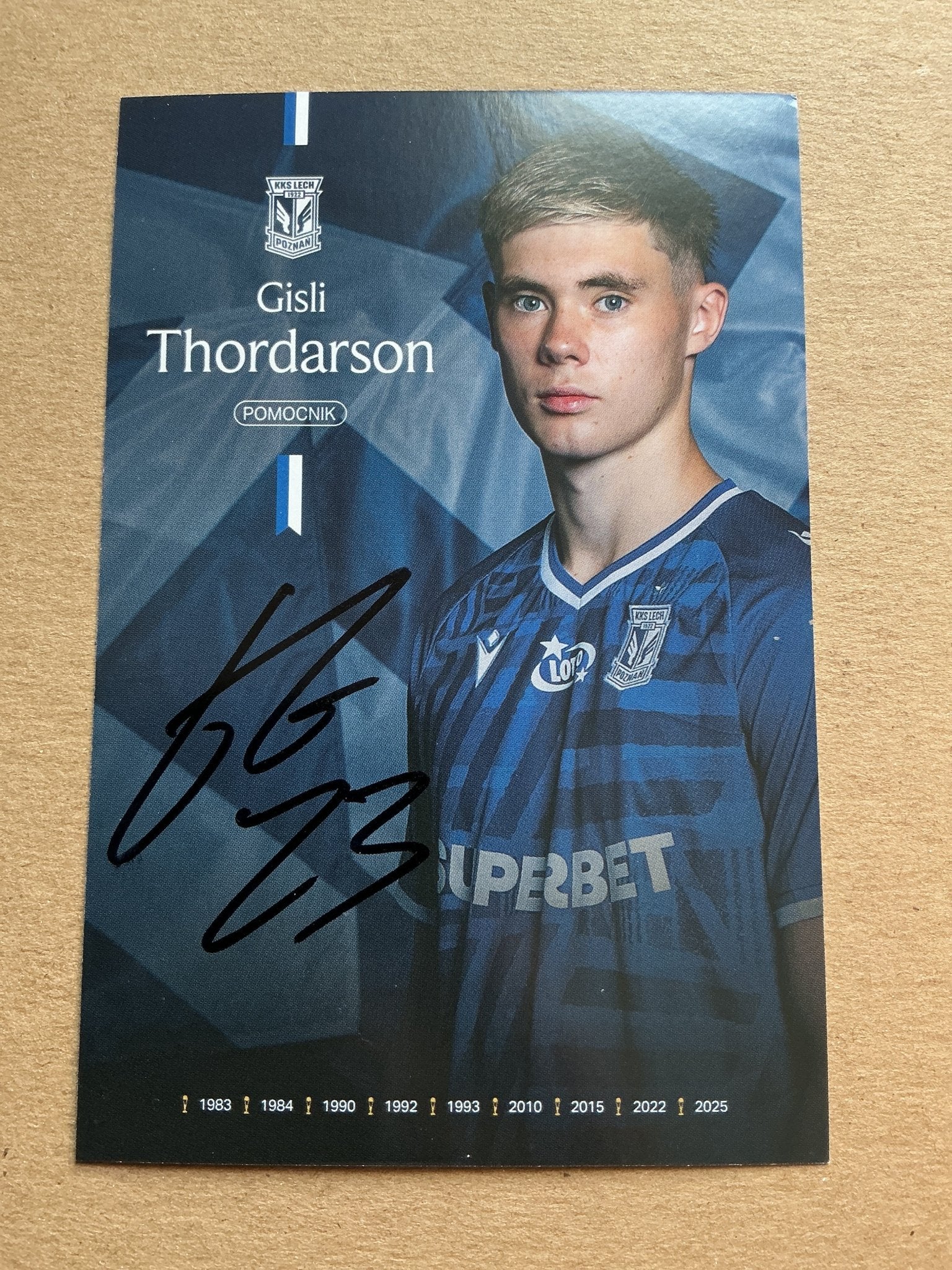 Gisli Thordason, Iceland 🇮🇸 Lech Poznán 2025/26 hand signed - Autographs-World