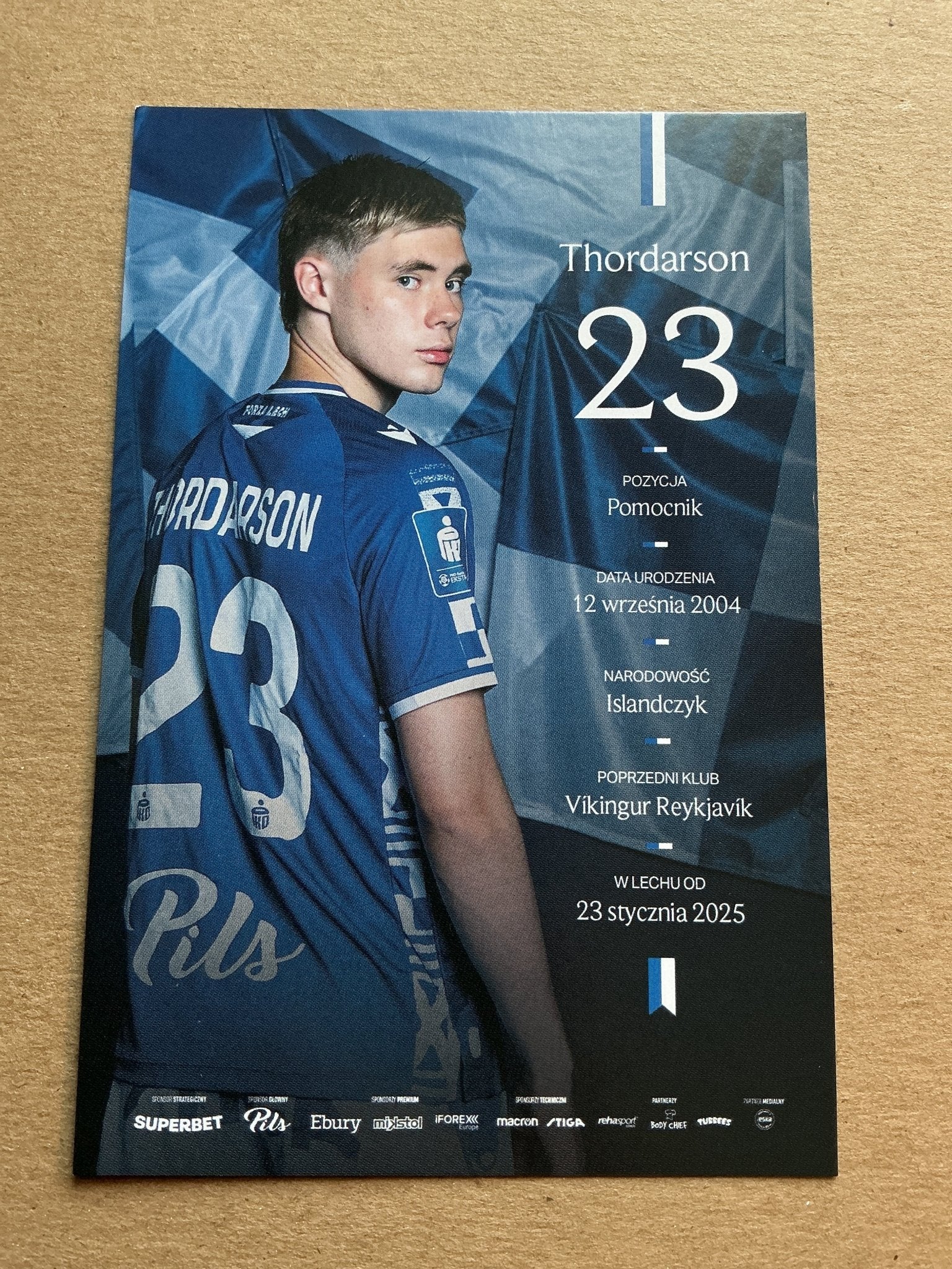 Gisli Thordason, Iceland 🇮🇸 Lech Poznán 2025/26 hand signed - Autographs-World
