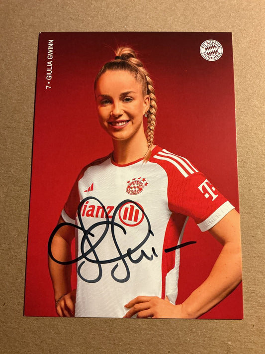 Giulia Gwinn, Germany 🇩🇪 FC Bayern München 2023/24 hand signed - Autographs-World