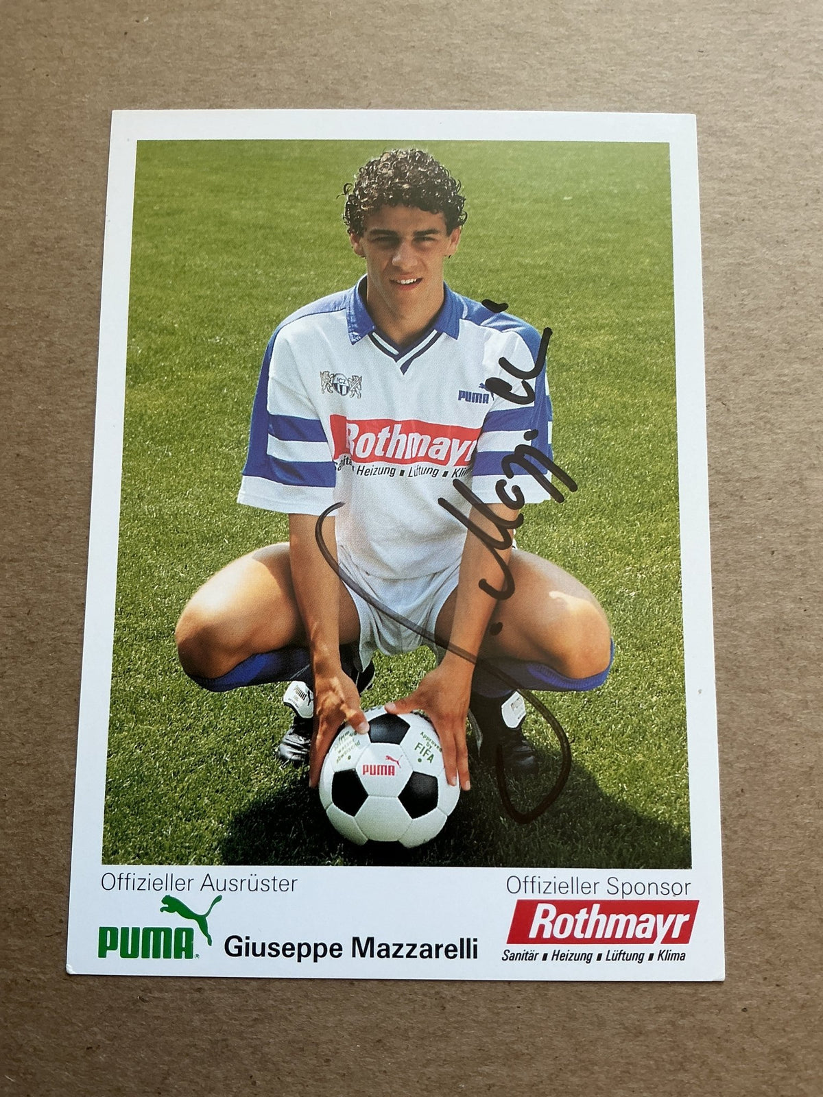 Giuseppe Mazzarelli, Switzerland 🇨🇭 FC Zürich 1992/93 hand signed - Autographs-World
