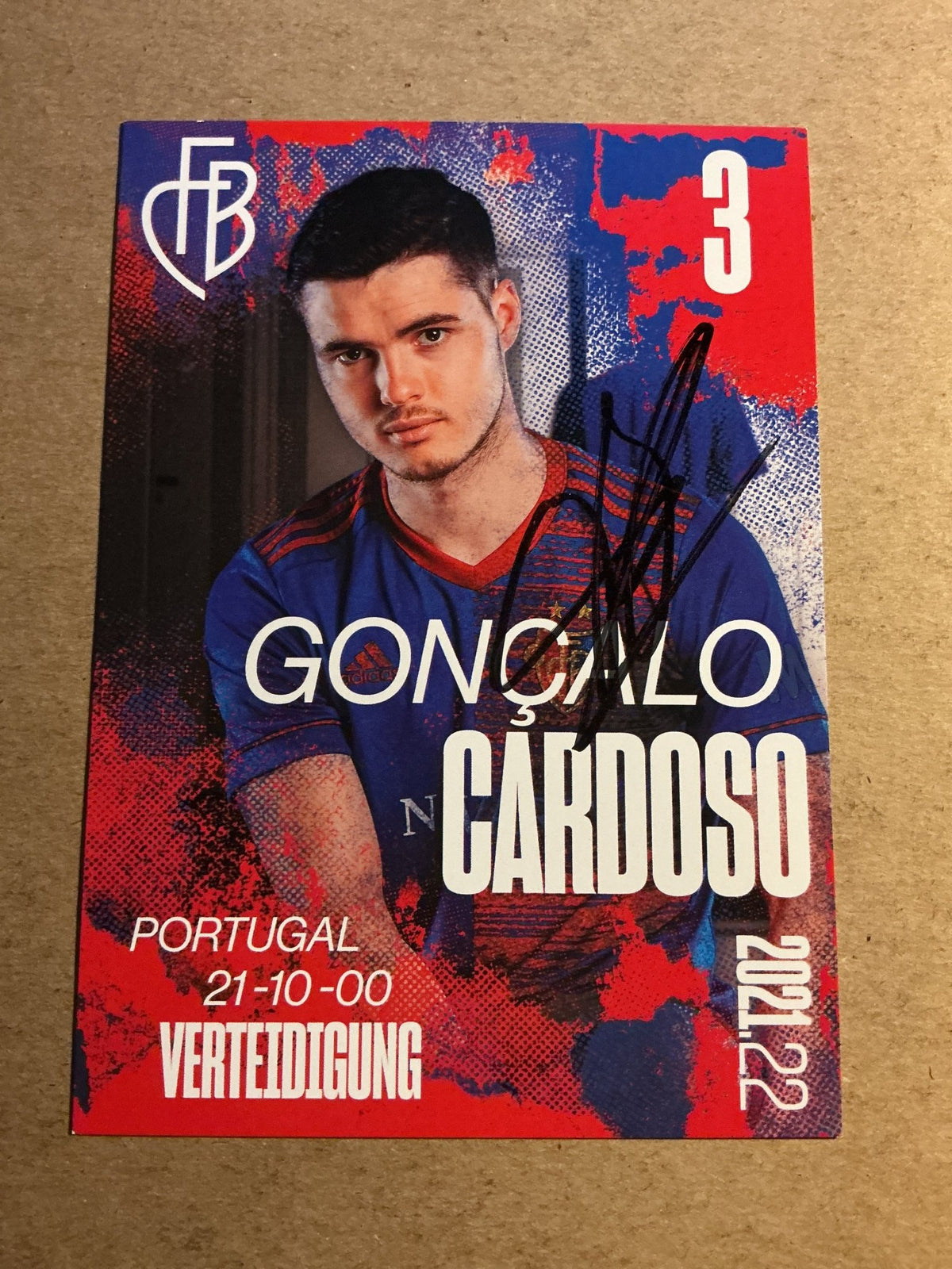 Gonçalo Cardoso, Portugal 🇵🇹 FC Basel 2021/22 hand signed - Autographs-World