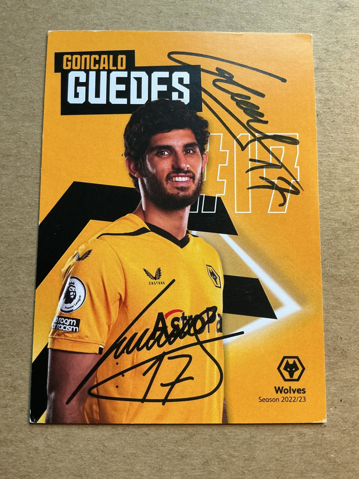 Gonçalo Guedes, Portugal 🇵🇹 Wolverhampton Wanderers 2022/23 hand signed - Autographs-World