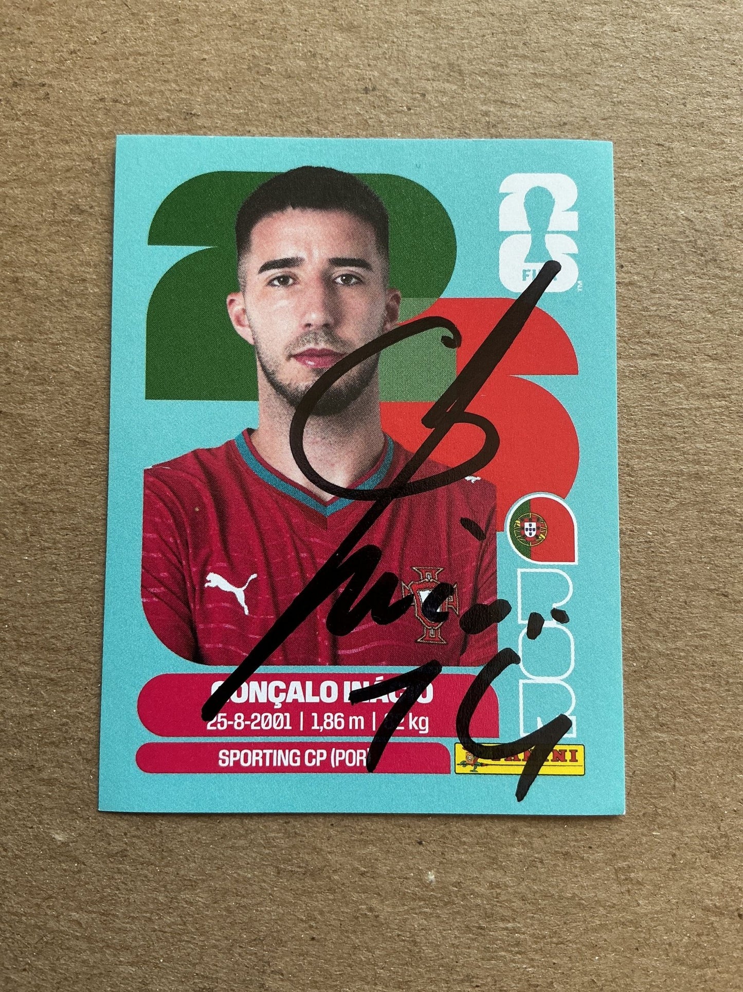 Gonçalo Inácio, Portugal 🇵🇹 FIFA World Cup 2026 Panini hand signed - Autographs-World