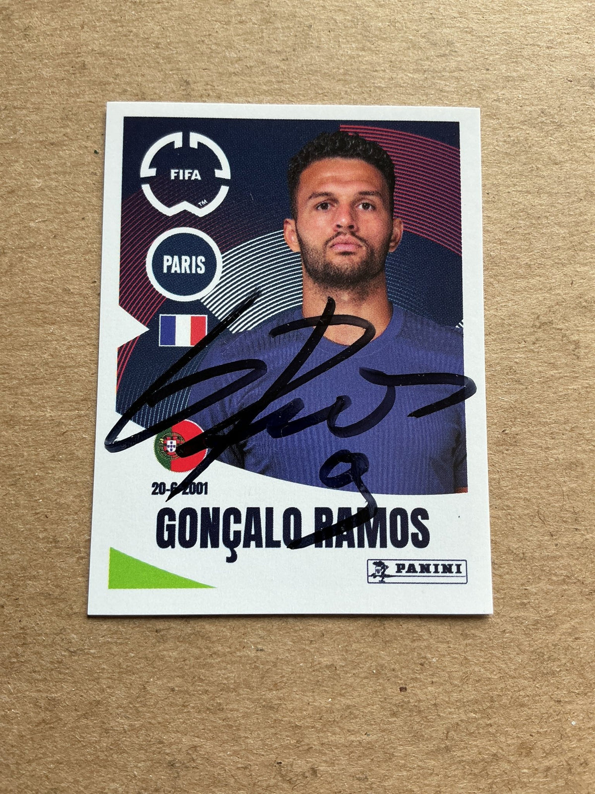 Gonçalo Ramos, Portugal 🇵🇹 Paris Saint-Germain Club World Cup 2025 Panini hand signed - Autographs-World