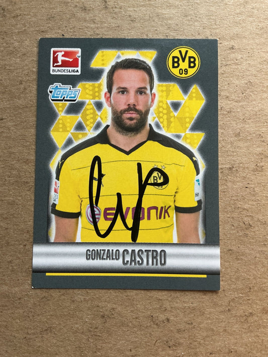 Gonzalo Castro, Germany 🇩🇪 Borussia Dortmund 2015/16 Topps hand signed - Autographs-World