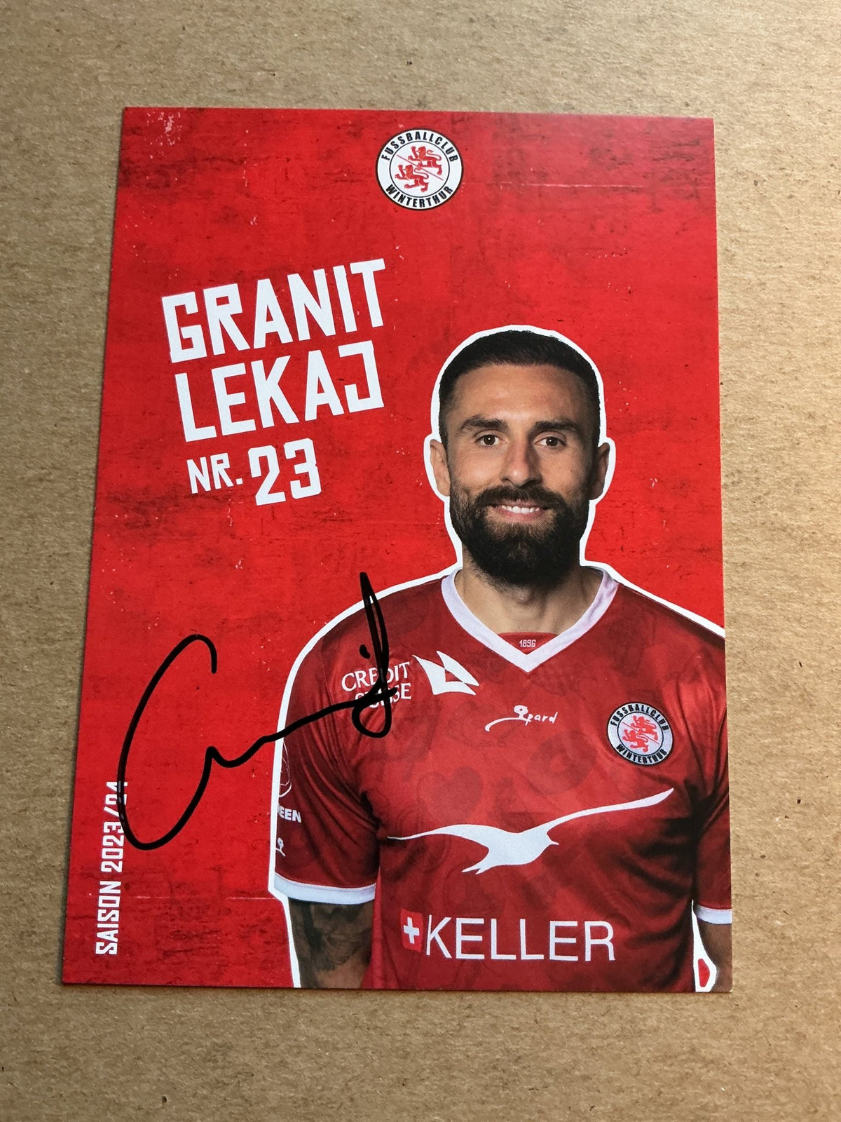 Granit Lekaj, Switzerland 🇨🇭 FC Winterthur 2023/24 hand signed - Autographs-World
