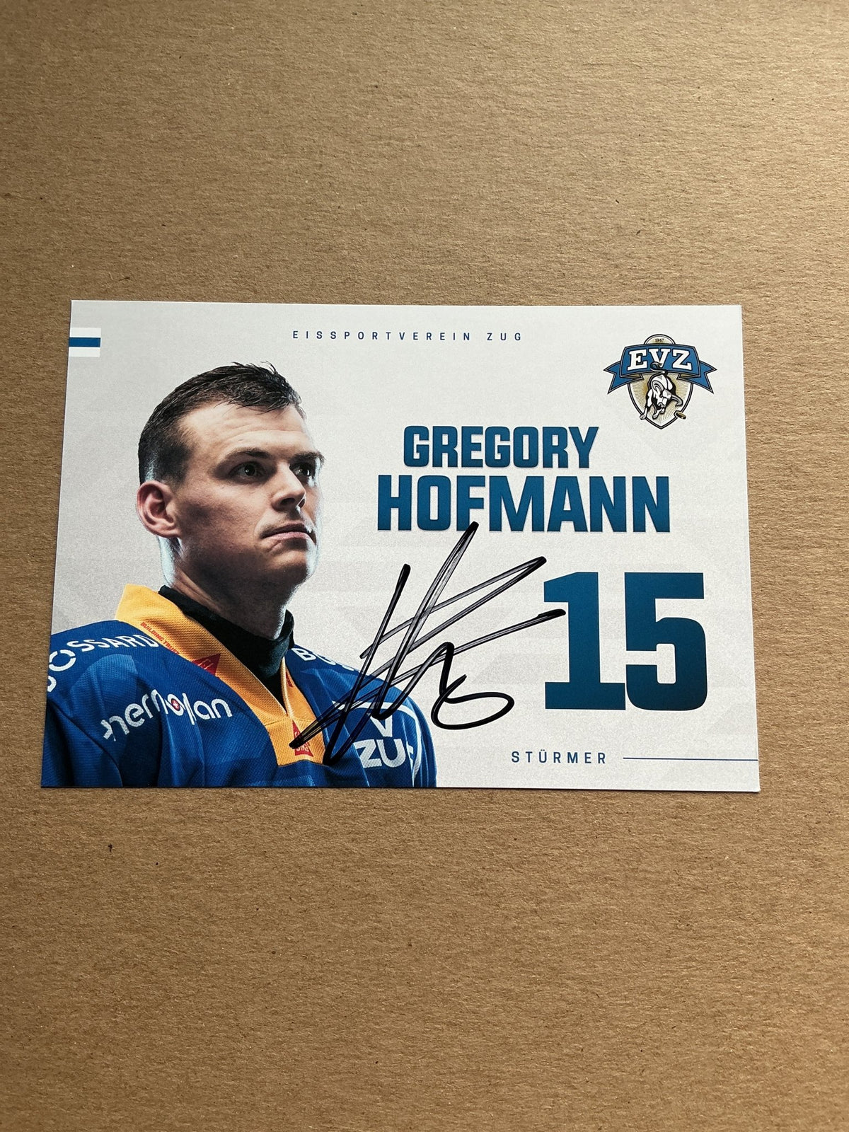 Gregory Hofmann, Switzerland 🇨🇭 EV Zug 2024/25 hand signed - Autographs-World