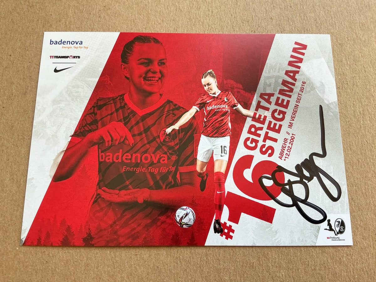 Greta Stegemann, Germany 🇩🇪 SC Freiburg 2021/22 hand signed - Autographs-World