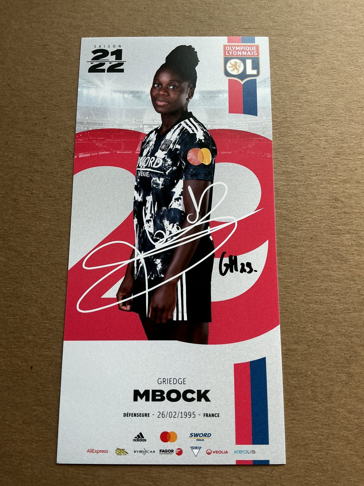 Griedge Mbock, France 🇫🇷 Olympique Lyon 2021/22 hand signed - Autographs-World