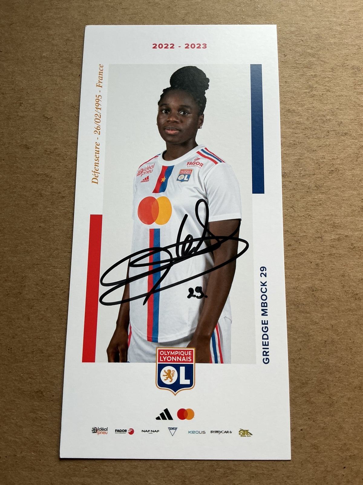 Griedge Mbock, France 🇫🇷 Olympique Lyon 2022/23 hand signed - Autographs-World