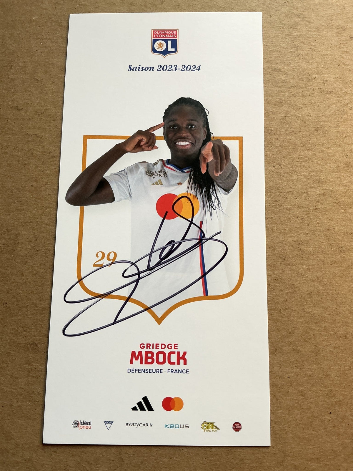 Griedge Mbock, France 🇫🇷 Olympique Lyon 2023/24 hand signed - Autographs-World