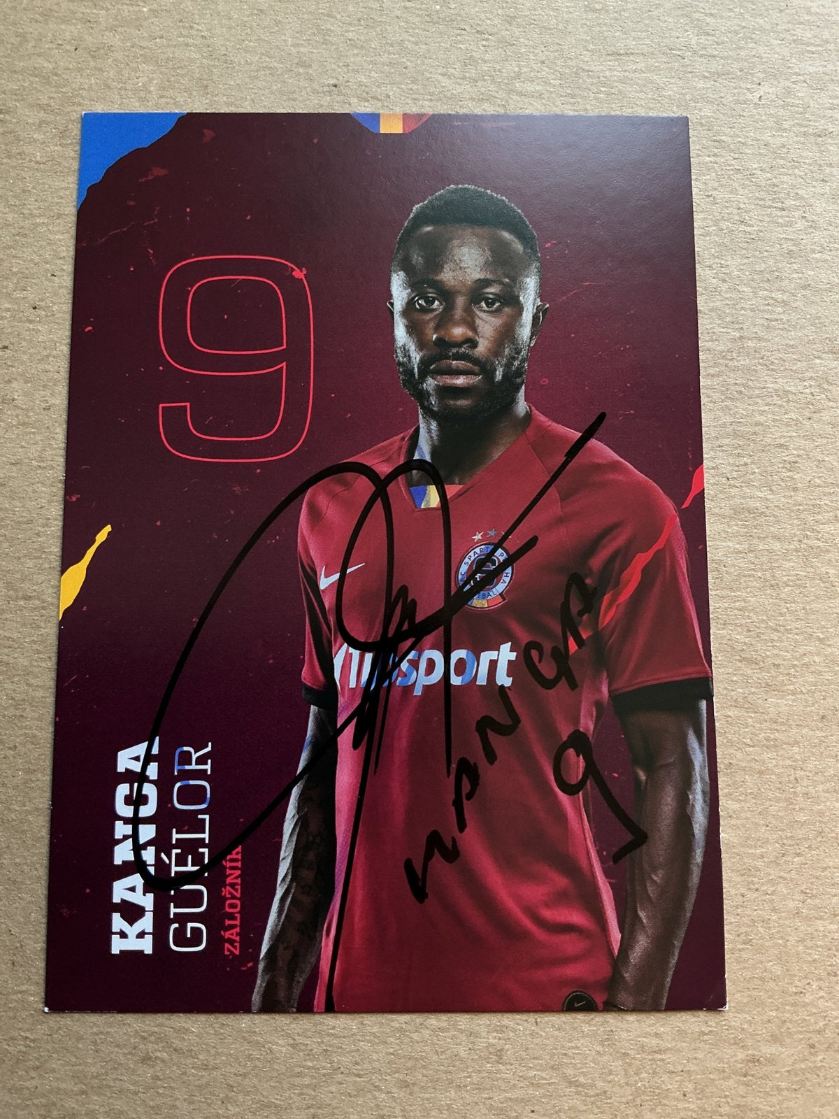 Guélor Kanga, Gabon 🇬🇦 AC Sparta Prague 2019/20 hand signed - Autographs-World