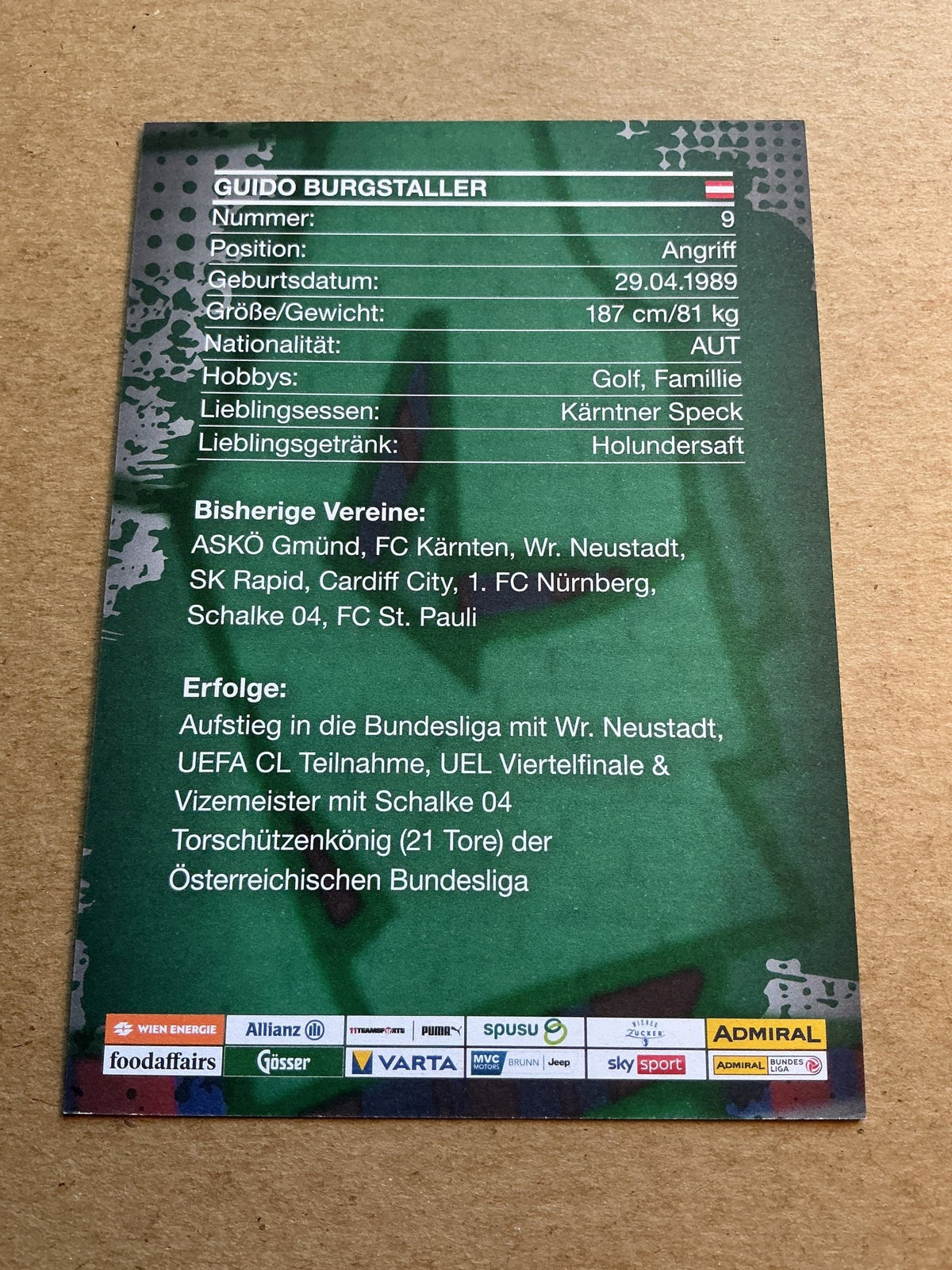 Guido Burgstaller, Austria 🇦🇹 SK Rapid Wien 2023/24 hand signed - Autographs-World