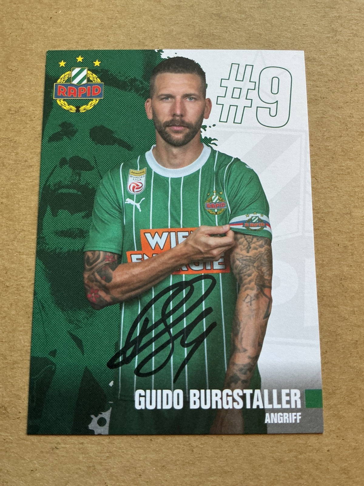 Guido Burgstaller, Austria 🇦🇹 SK Rapid Wien 2023/24 hand signed - Autographs-World