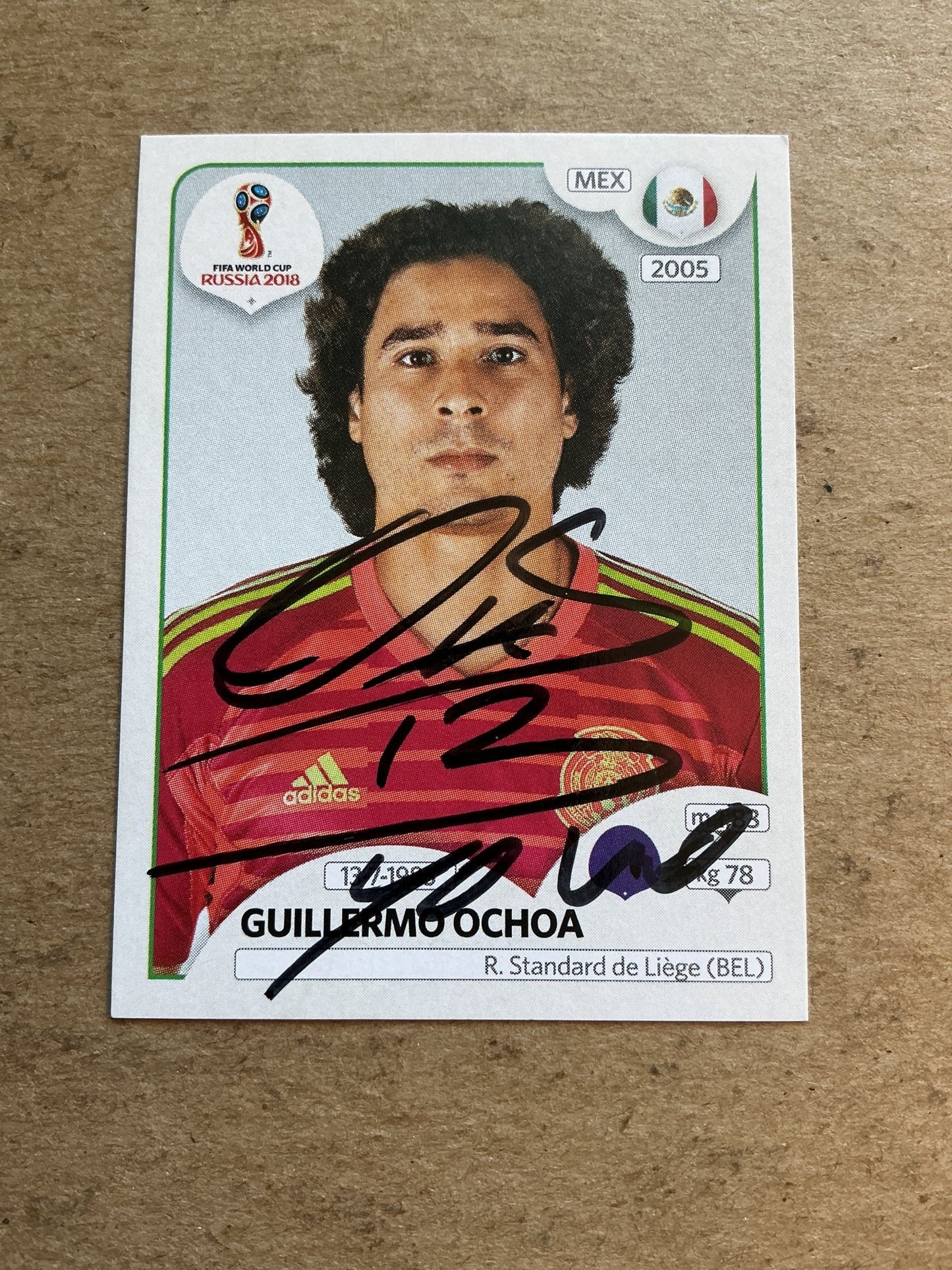 Guillermo Ochoa, Mexico 🇲🇽 FIFA World Cup 2018 Panini hand signed - Autographs-World
