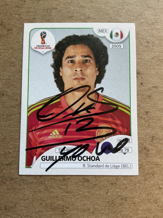 Guillermo Ochoa, Mexico 🇲🇽 FIFA World Cup 2018 Panini hand signed - Autographs-World