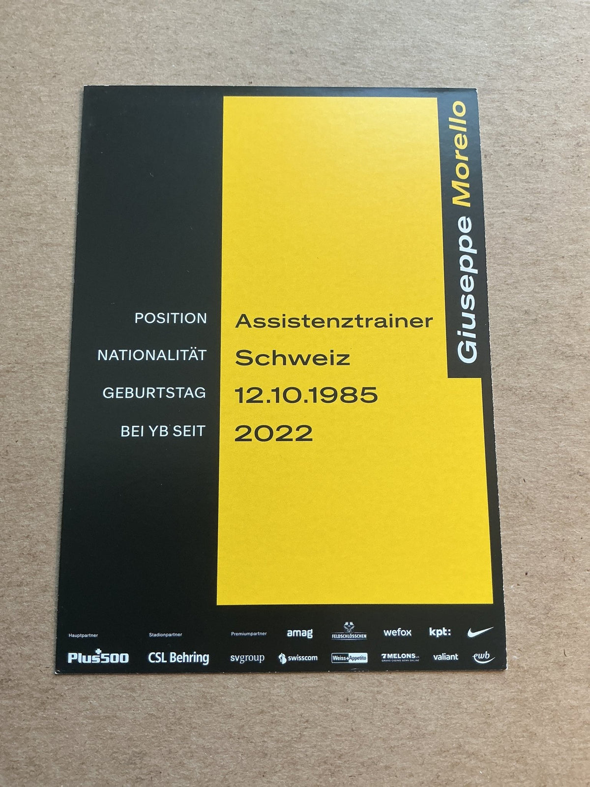 Guiseppe Morello, Switzerland 🇨🇭 BSC Young Boys Bern 2022/23 hand signed - Autographs-World