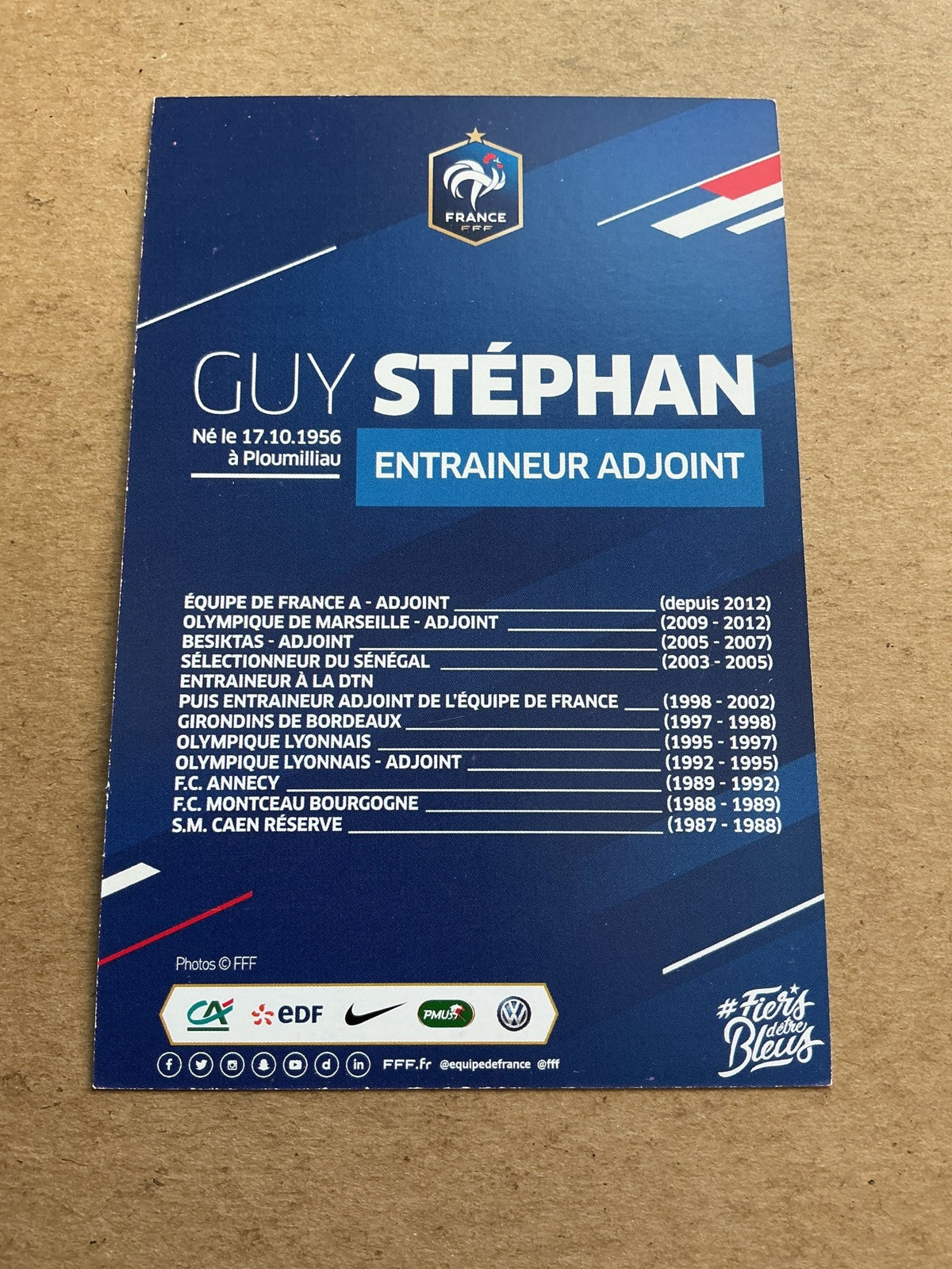 Guy Stéphan, France 🇫🇷 FIFA World Cup 2018 hand signed - Autographs-World