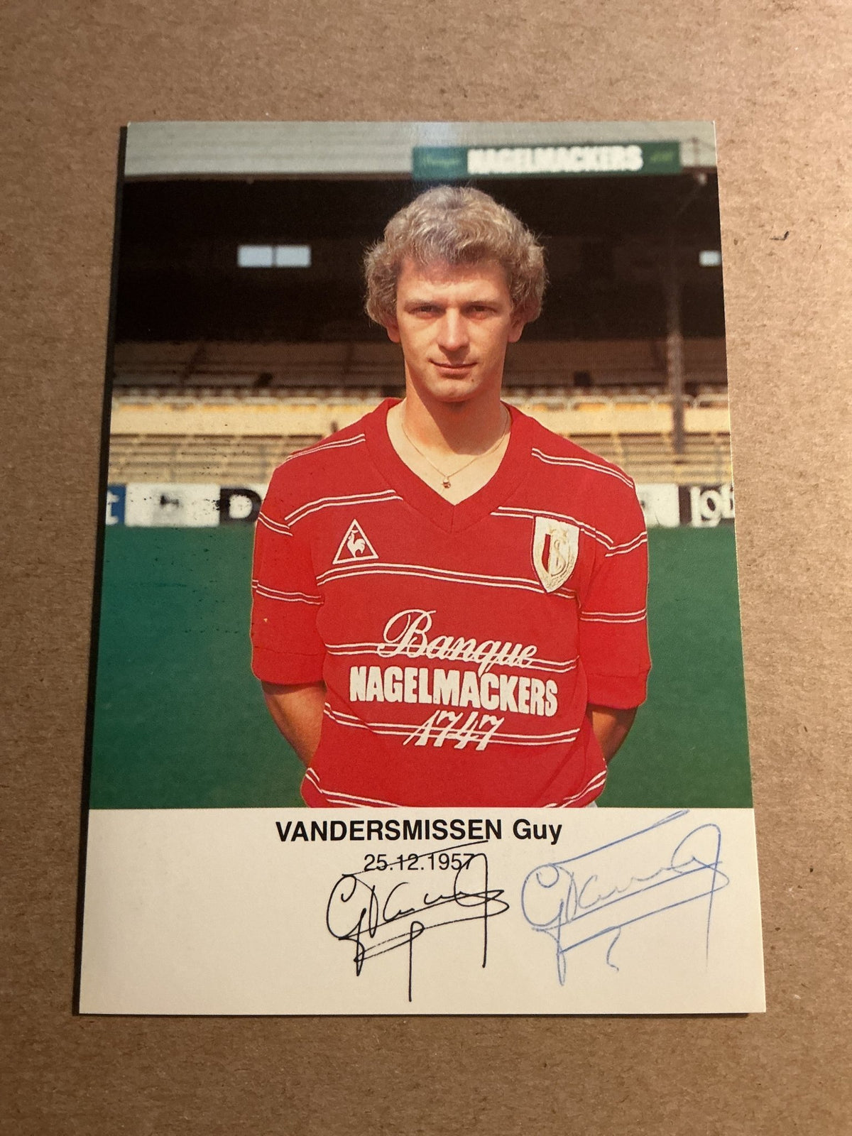 Guy Vandersmissen, Belgium 🇧🇪 Standard Liege 1983/84 hand signed - Autographs-World