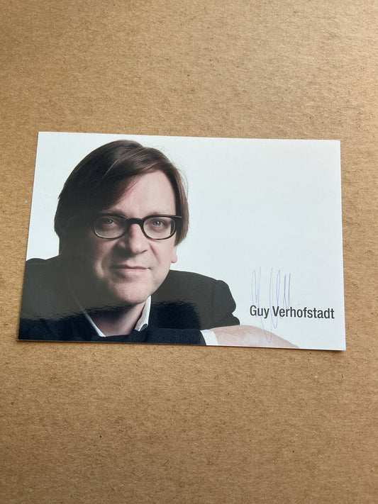 Guy Verhofstadt, Belgium 🇧🇪 Prime Minister hand signed - Autographs-World