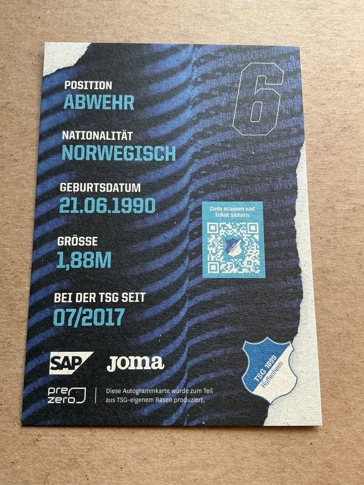 Håvard Nordtveit, Norway 🇳🇴 TSG 1899 Hoffenheim 2021/22 hand signed - Autographs-World