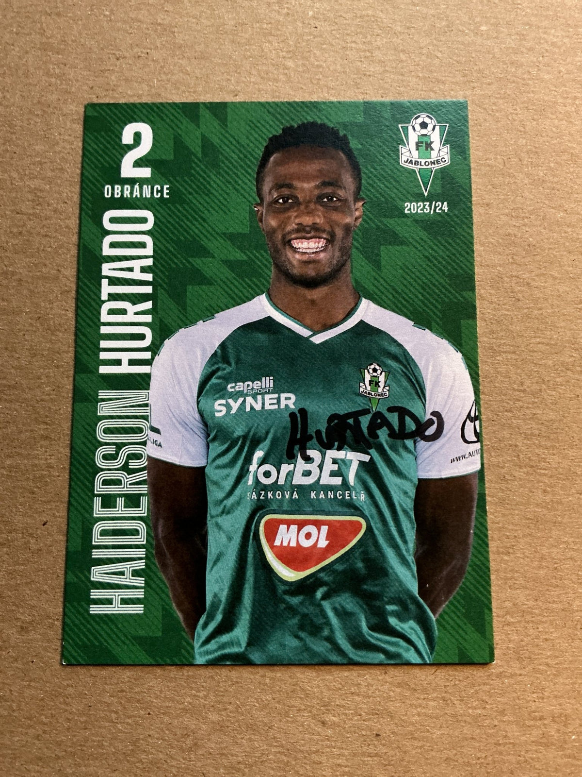 Haiderson Hurtado, Colombia 🇨🇴 FK Jablonec 2023/24 hand signed - Autographs-World
