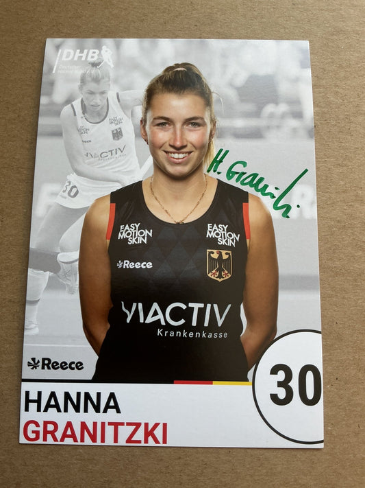 Hanna Granitzki, Germany 🇩🇪 Field Hockey Summer Olympics 2024 hand signed - Autographs-World