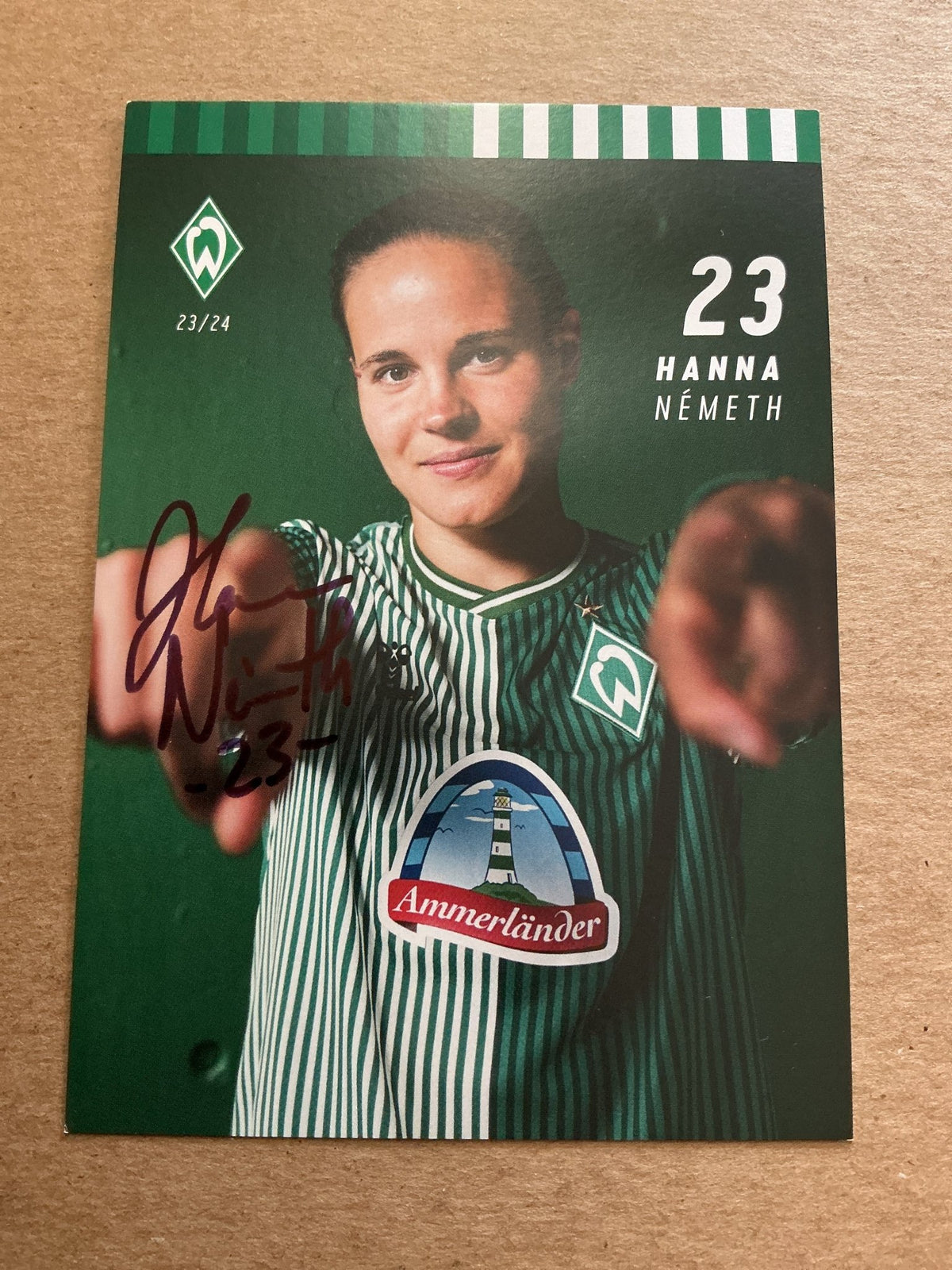 Hanna Nemeth, Hungary 🇭🇺 SV Werder Bremen 2023/24 hand signed - Autographs-World