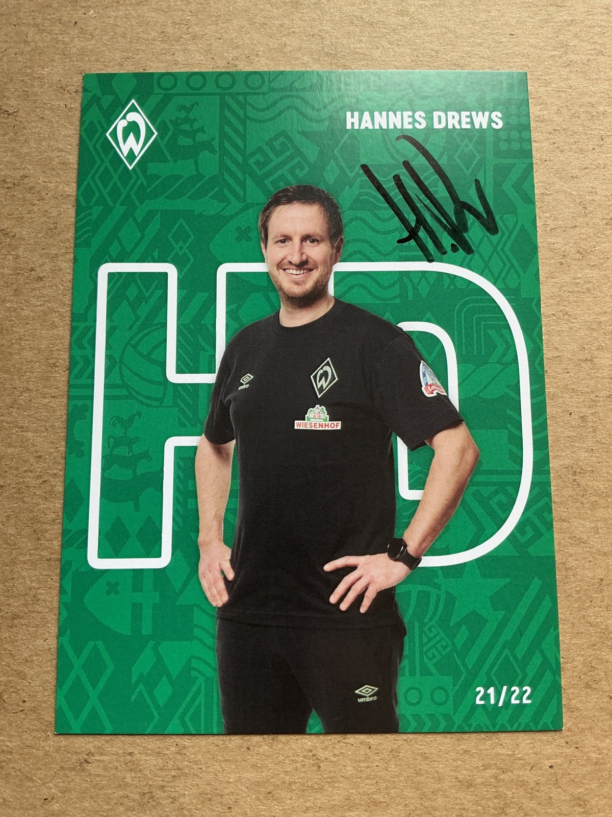 Hannes Drews, Germany 🇩🇪 SV Werder Bremen 2021/22 hand signed - Autographs-World