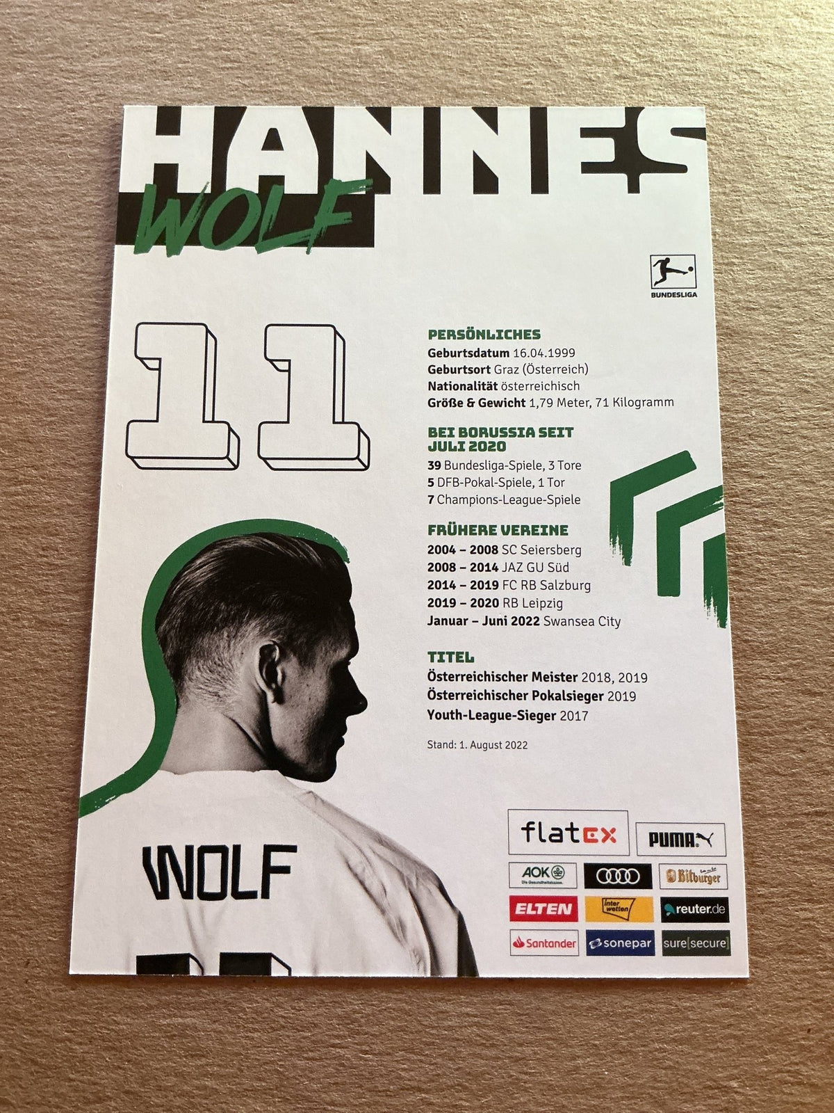 Hannes Wolf, Austria 🇦🇹 Borussia Mönchengladbach 2022/23 hand signed - Autographs-World