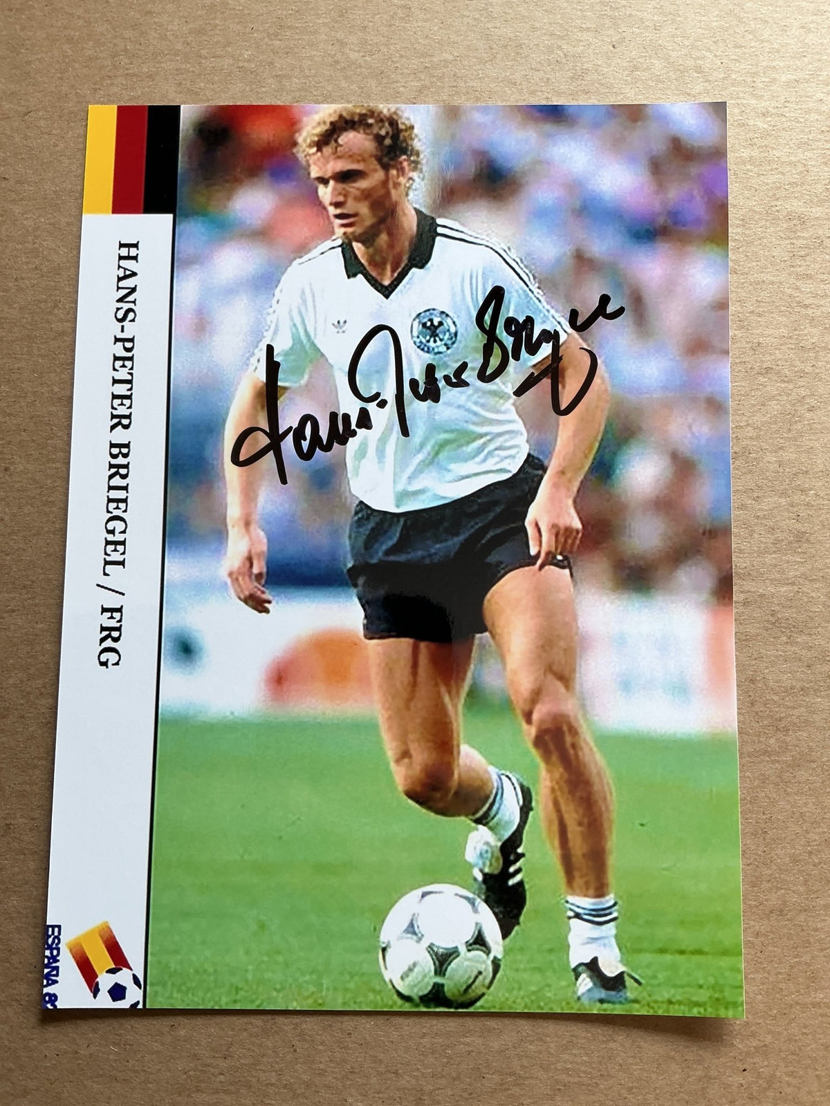Hans-Peter Briegel, Germany 🇩🇪 FIFA World Cup 1982 hand signed - Autographs-World