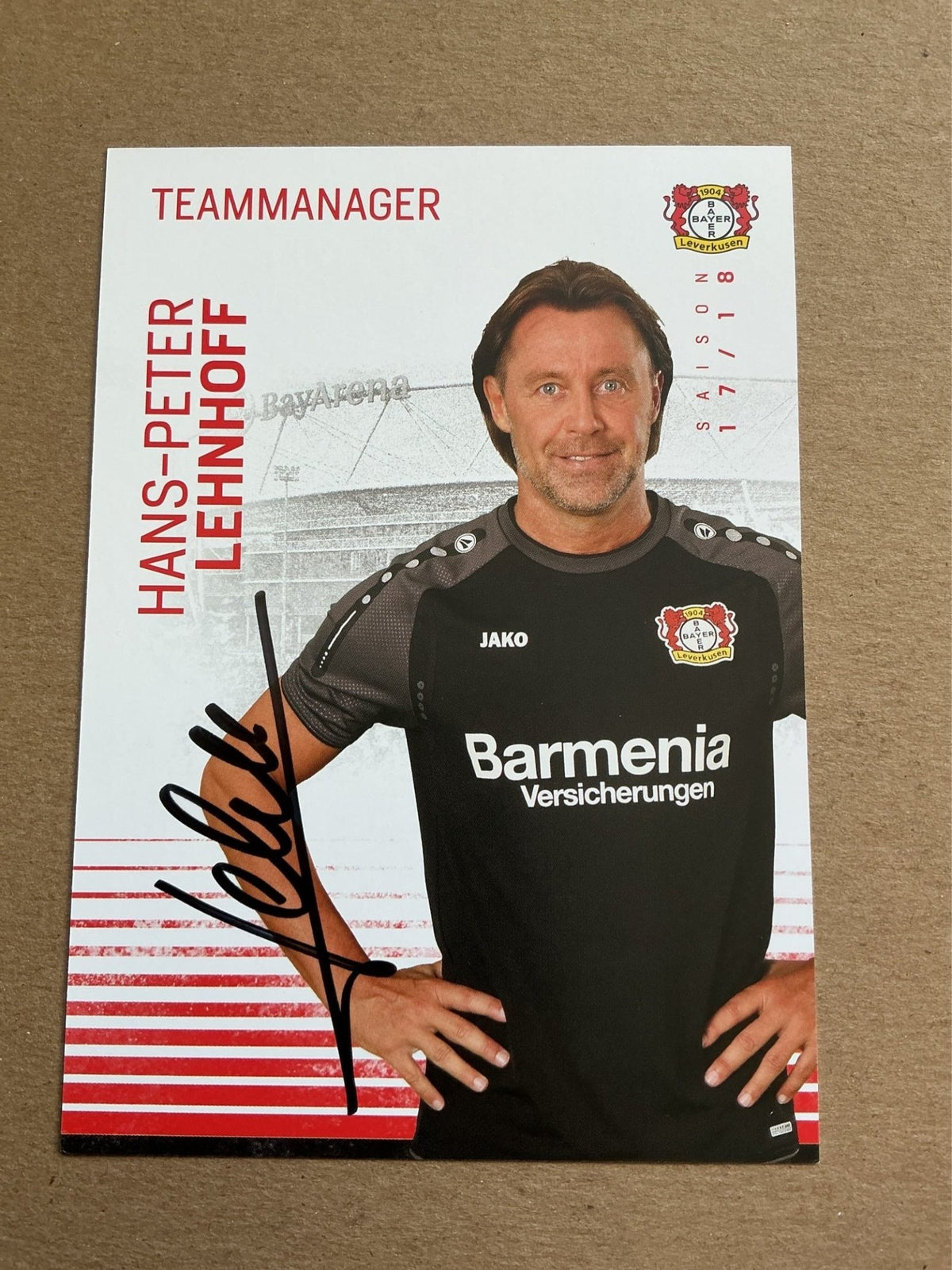 Hans-Peter Lehnhoff, Germany 🇩🇪 Bayer 04 Leverkusen 2017/18 hand signed - Autographs-World