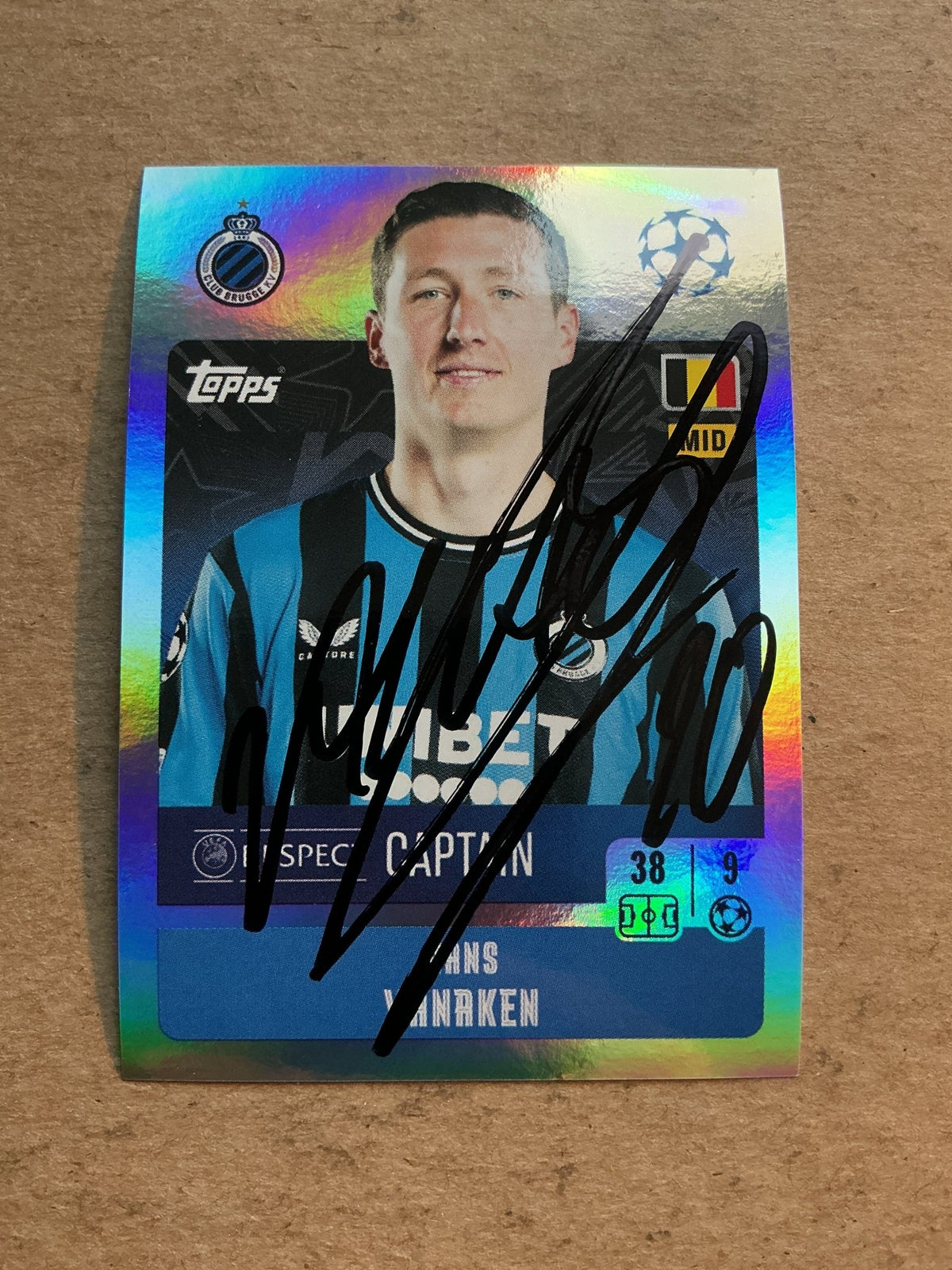 Hans Vanaken, Belgium 🇧🇪 Club Brugge 2024/25 Topps hand signed - Autographs-World